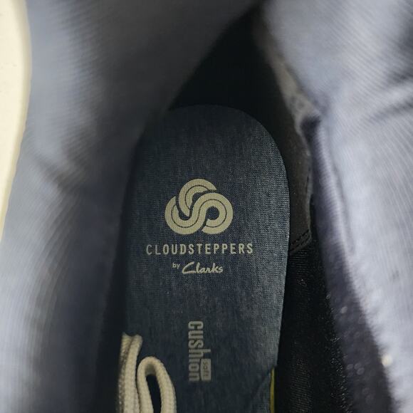 Clarks Waterproof Boots Womens Size 7.5 Step North Mid Navy Blue Cloudsteppers - Picture 9 of 14